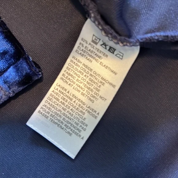 NWT Lord and Taylor : Blue Crushed Velvet Blouse - L - Picture 9 of 9